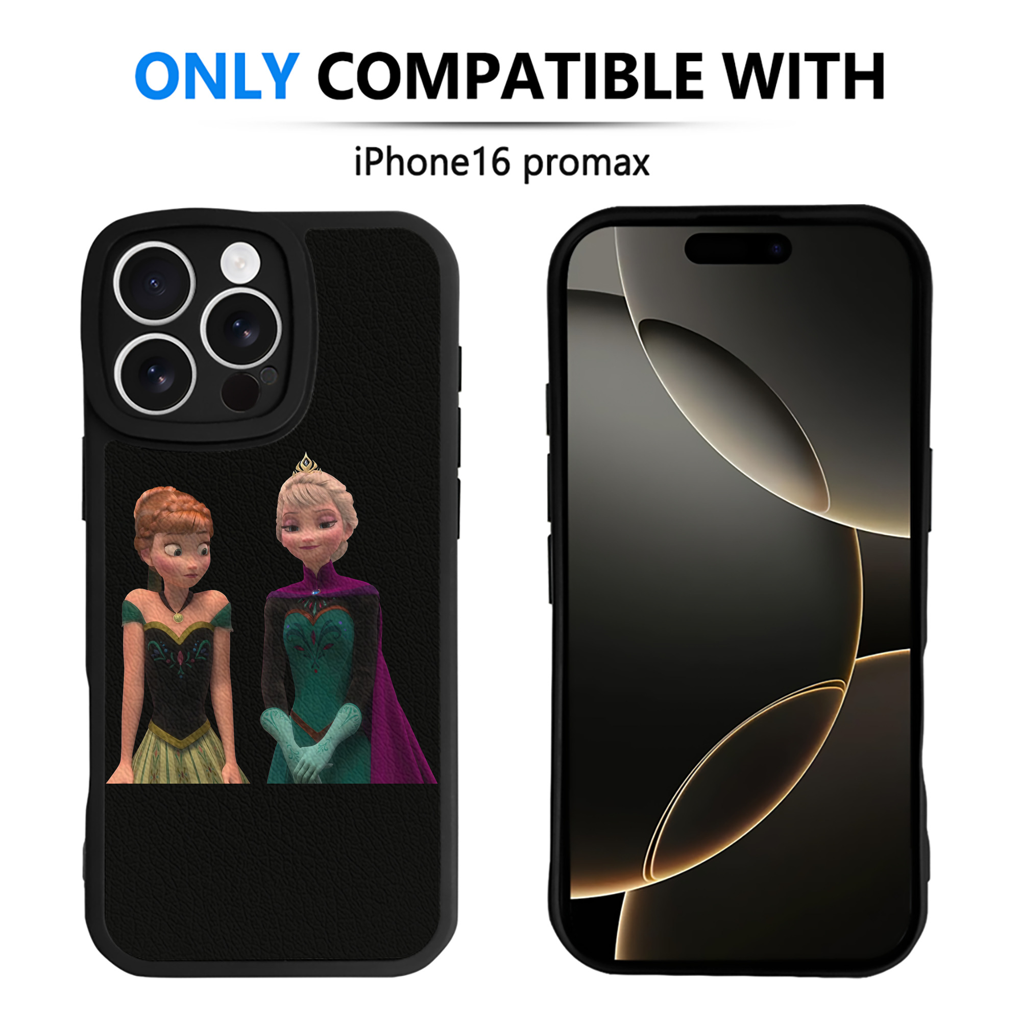 （画像用） アナと雪の女王 アンナ エルサ Frozen Anna Elsa 【iPhone 16シリーズ対応】シリコンスマホケース（レザー調） 材質：シリコン